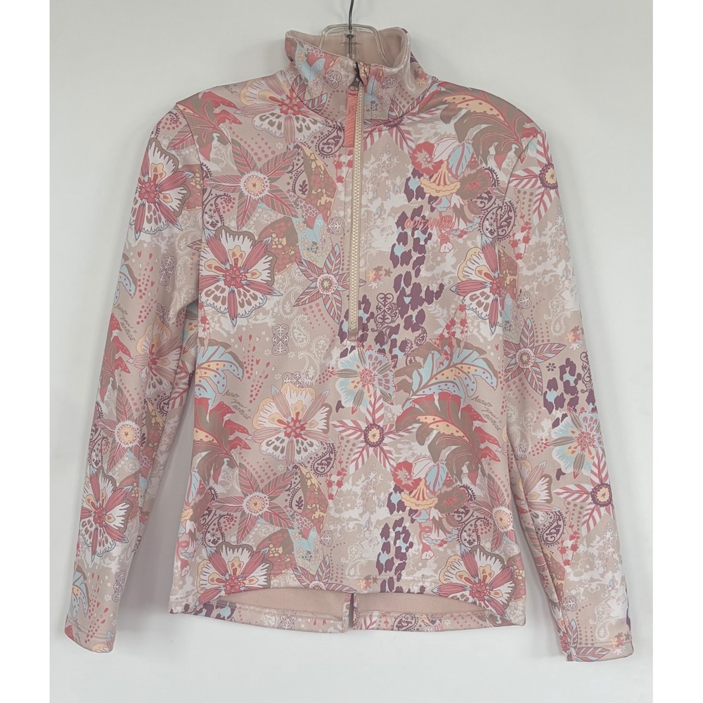 Odd Molly Quarter Zip Pullover Floral Paisley Fleece Top‎ Sample Size 1 S/M